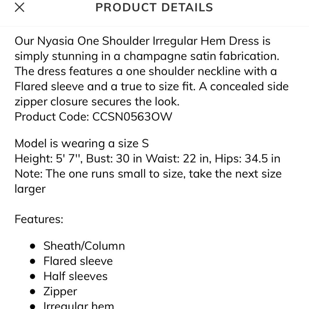 BRAND NEW Cupshe Nyasia One Shoulder Dress 👗 - Picture 6 of 6